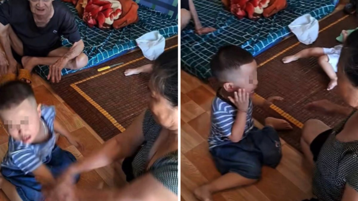 Clip bé trai gào khóc, nghi bị ông bà nội bạo hành sau khi bố mẹ ly hôn