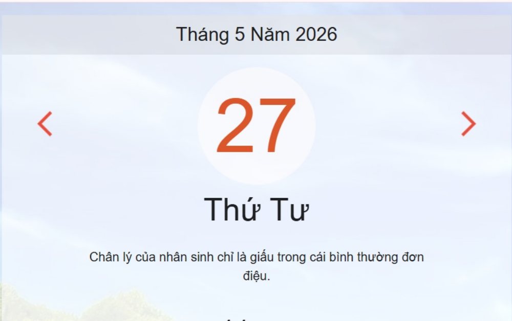 Xem lịch âm dương hôm nay 27/5