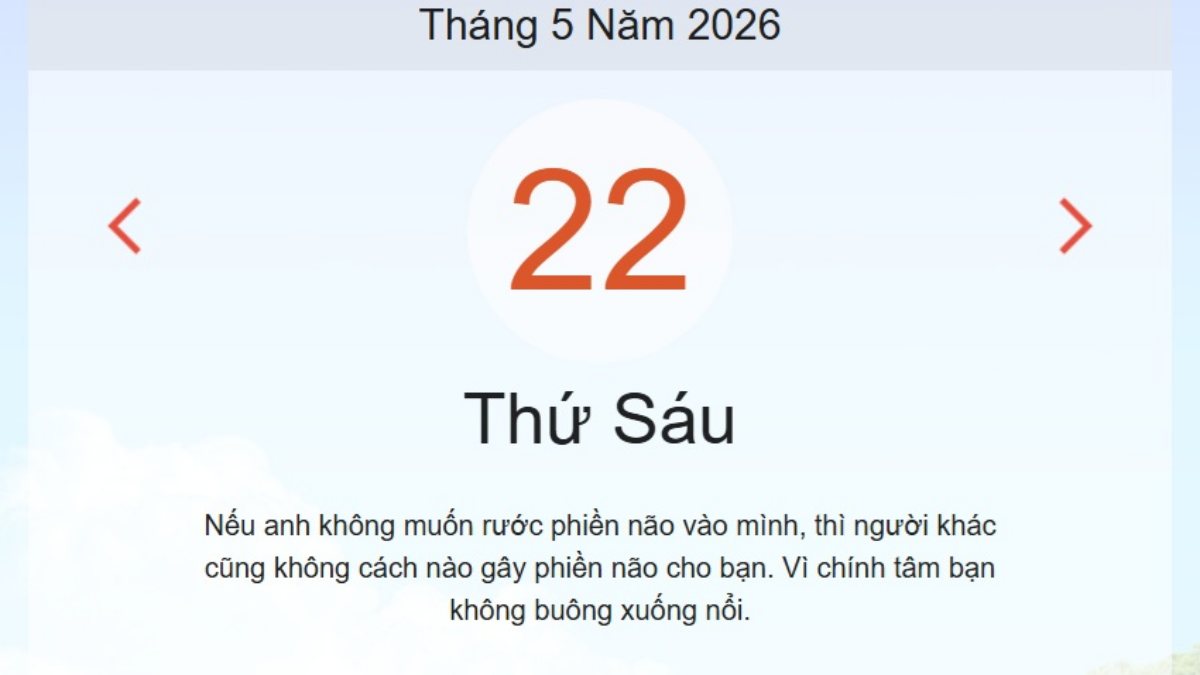 Xem lịch âm dương hôm nay 22/05