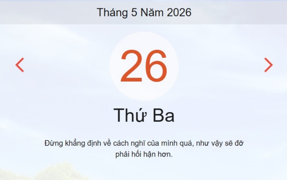 Xem lịch âm dương hôm nay 26/5