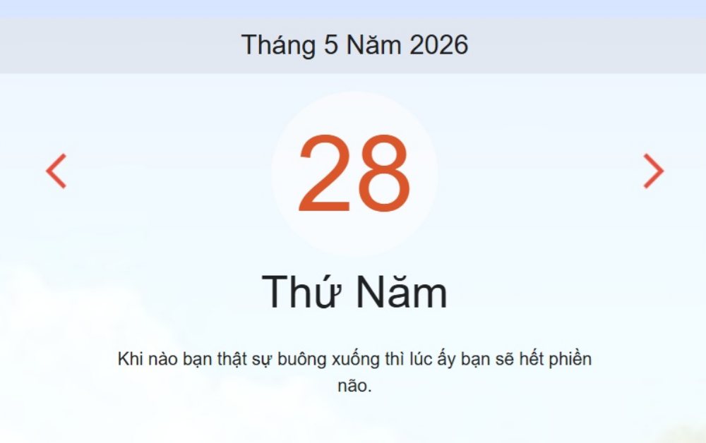 Xem lịch âm dương hôm nay 28/5