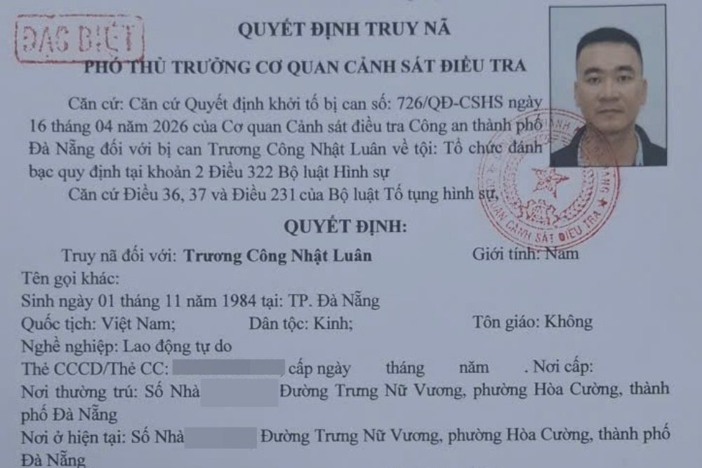 Phá đường dây cá độ bóng đá 350 tỷ đồng: “Ông trùm” Trương Công Nhật Luân bị truy nã đặc biệt, tung tích hiện ra sao?