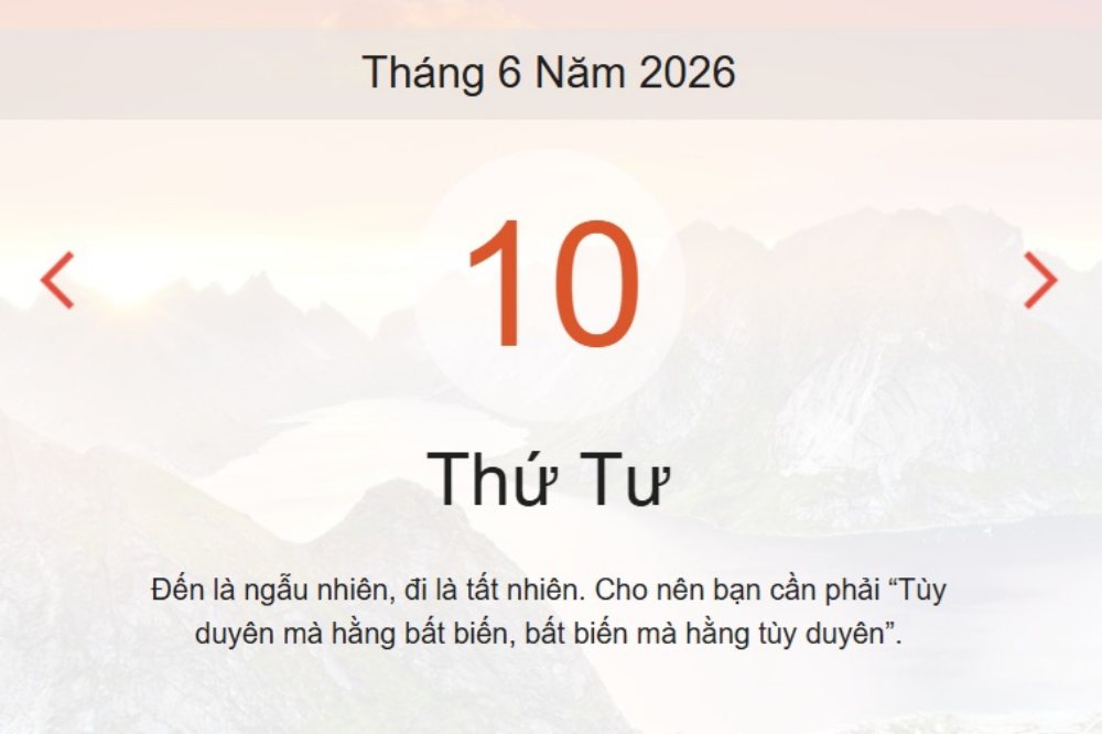 Xem lịch âm dương hôm nay 10-6