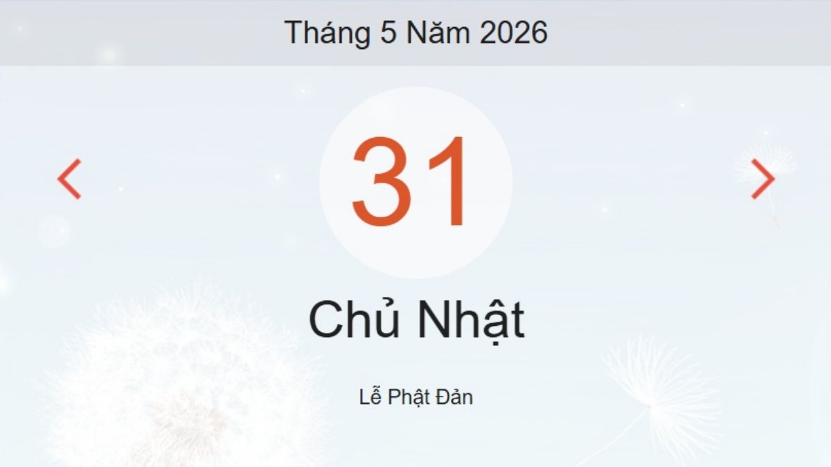 Xem lịch âm dương hôm nay 31/5