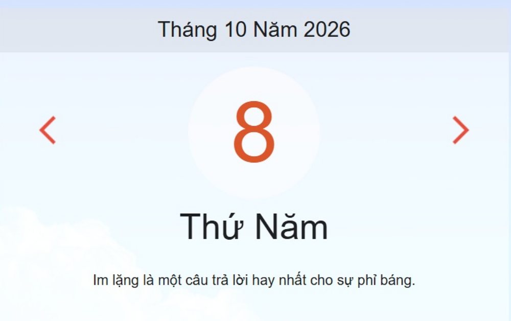 Xem ngay lịch âm dương hôm nay 8/10 - Lịch Vạn Niên 2026